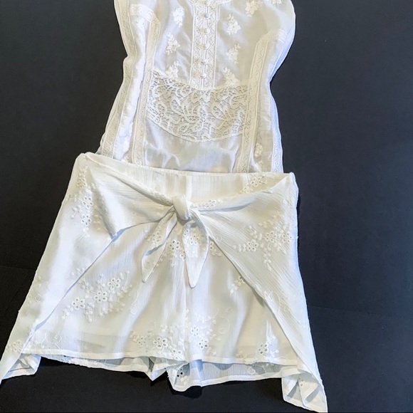 Gianni Bini Embroidered cotton gauze Skirt/ Skort - Picture 7 of 11